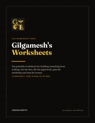 Cover of The Gilgamesh Worksheet Pack